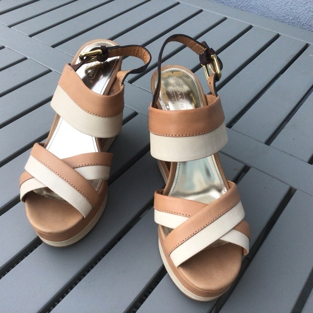 Coach leather wedge sandals - Picture 2 of 10